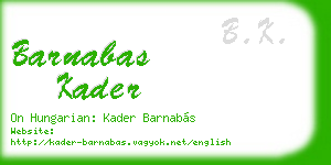 barnabas kader business card